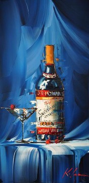 Texturizado Painting - Vino en azul Kal Gajoum texturizado